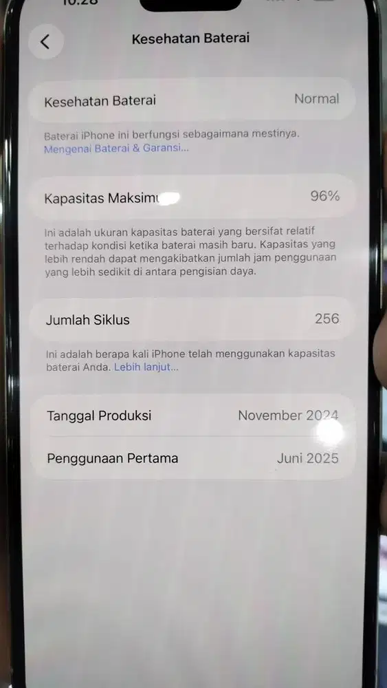 iphone 16 pro Max 256 Natural ibox fullset garansi on April 2026