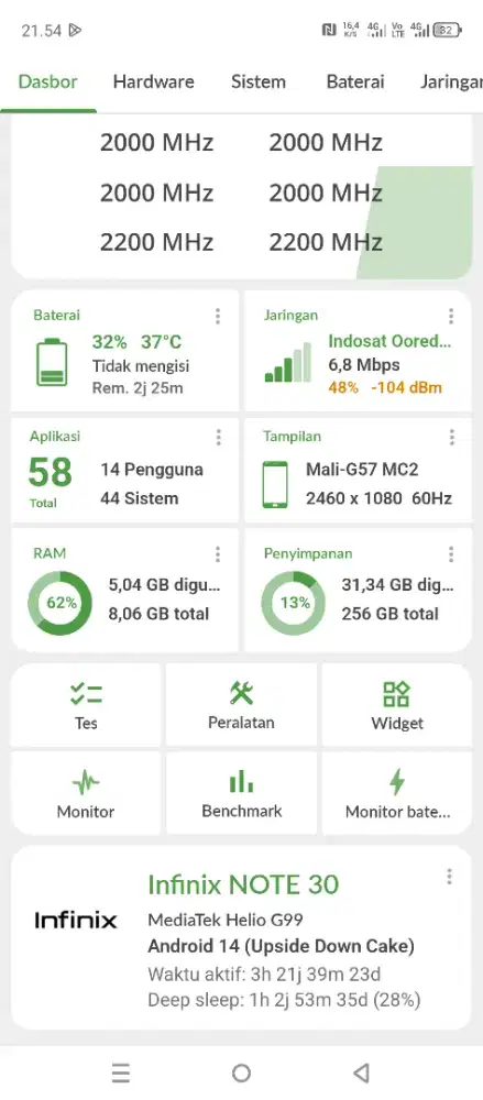 infinix note 30 ram 8+5/256