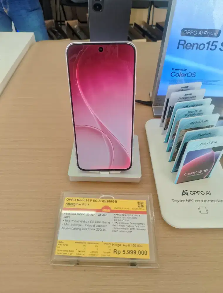 Oppo Reno 15 F 5G 8/256GB cicil Pakai Homecredit ada promo 0%