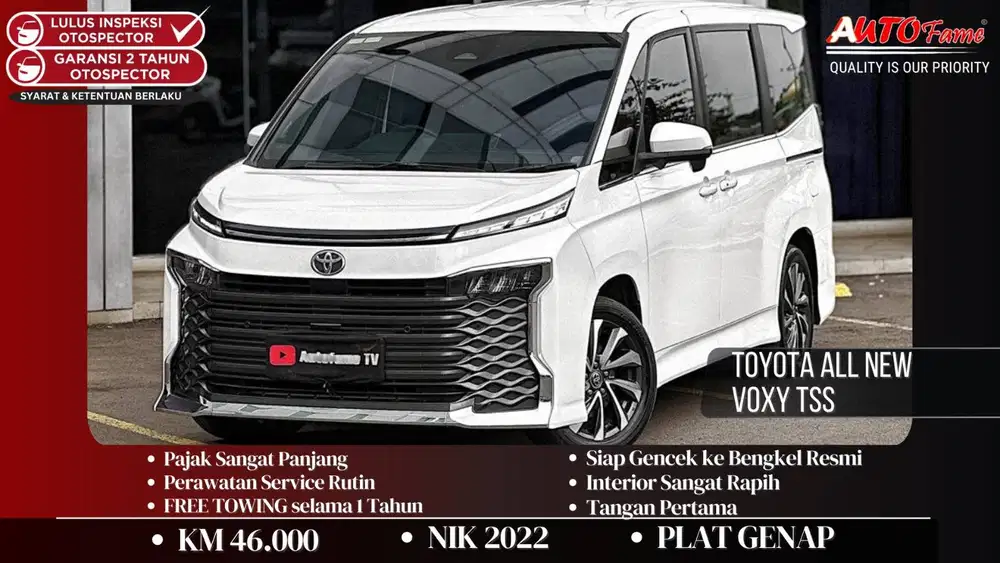 Toyota All New Voxy TSS NIK 2022 Akhir White On Black