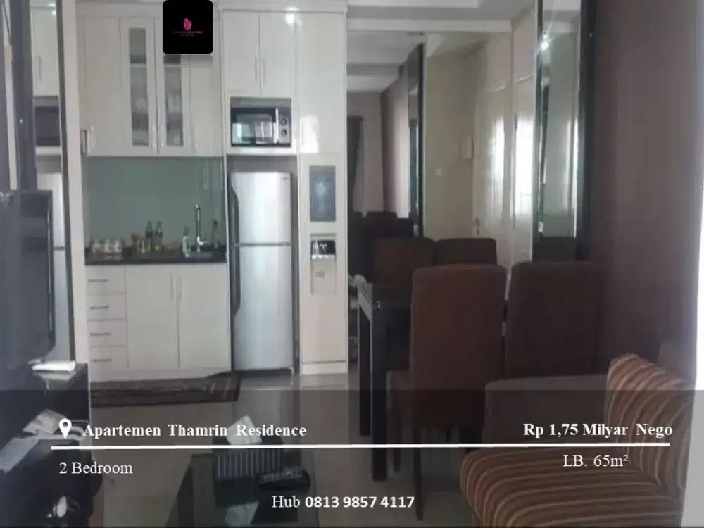 Dijual Apartement Thamrin Residence Low Floor 2BR FF