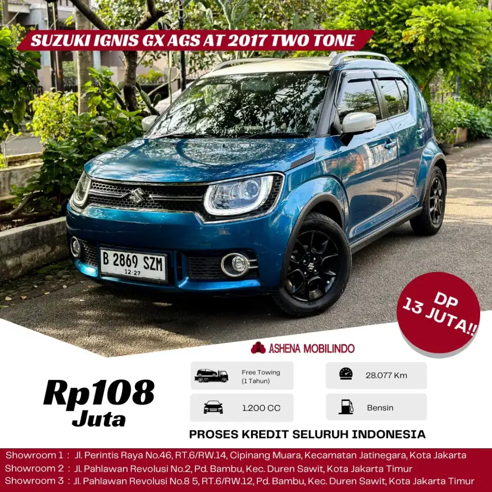 Ignis GX AGS AT 2017 Biru Low KM DP 11jt Cash Atau Kredit Terbaik