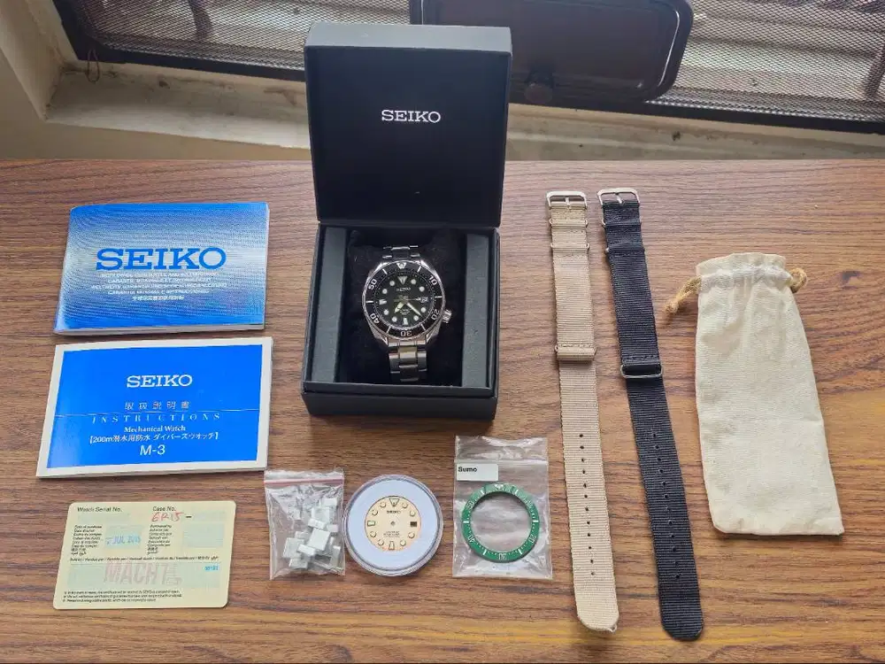 Seiko Sumo SBDC001 Hitam, Gen 1, 200M, Jam Tangan Diver Automatic