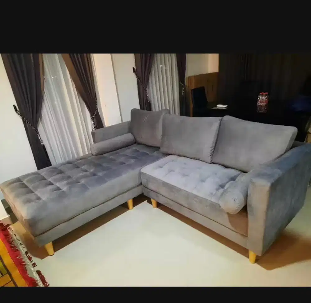 Dijual sofa L warna grey
