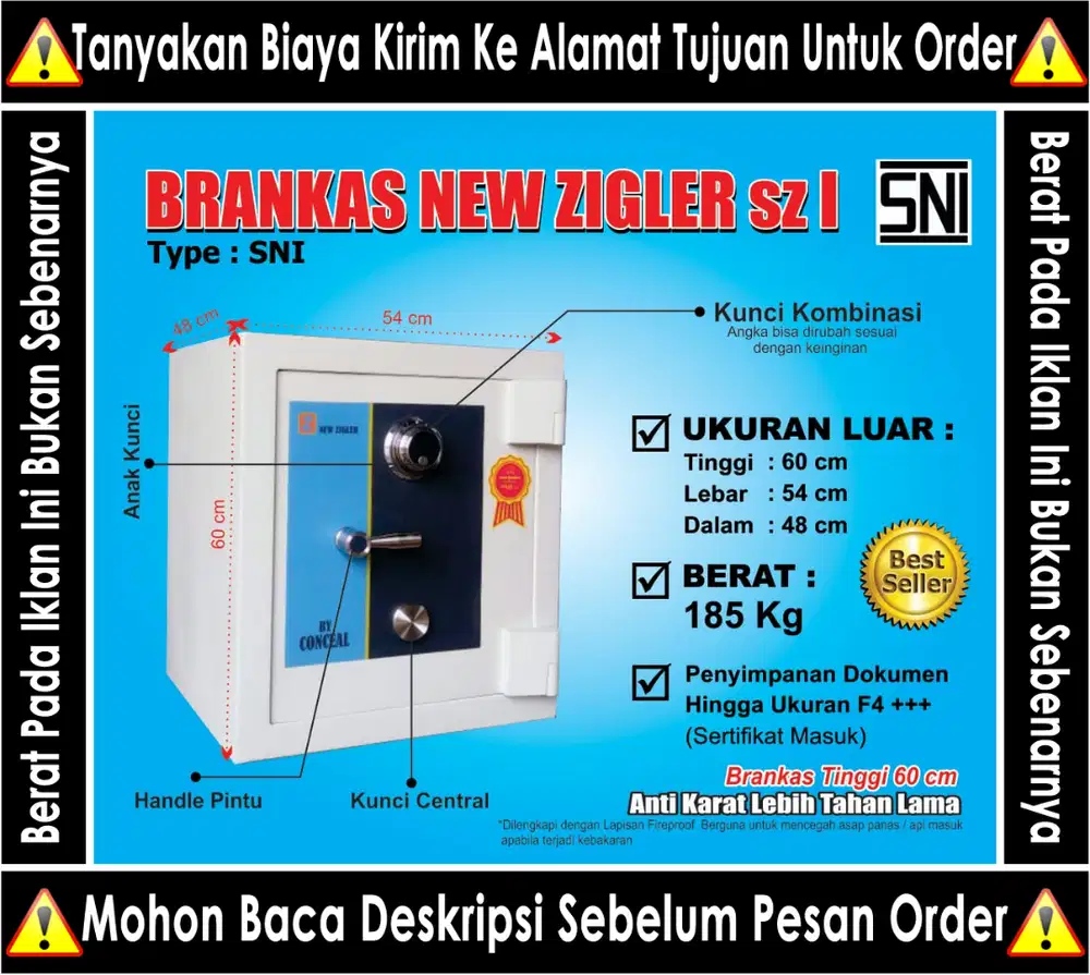 Brankas SNI Brangkas XCELL type 2 Lemari besi Safety Cash Box