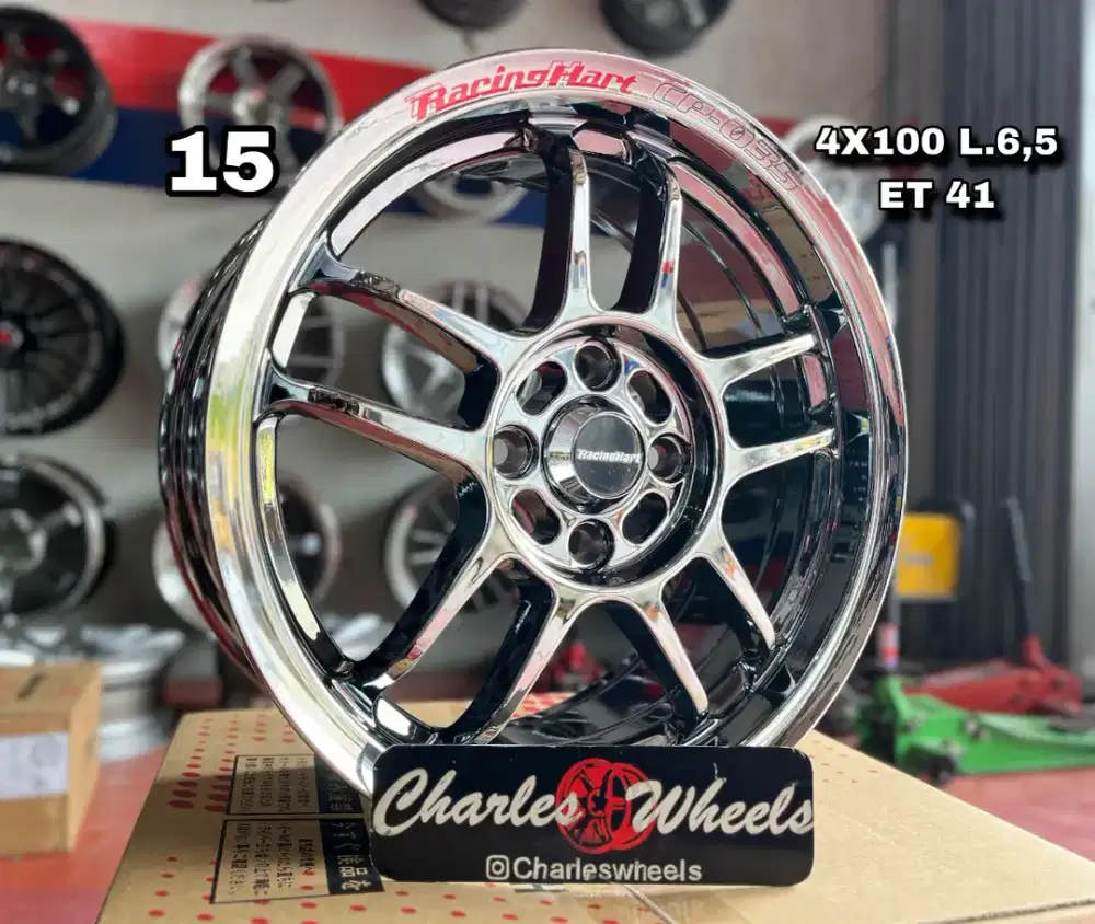 VELG RACINGHART RING 15 BLACKCHROME