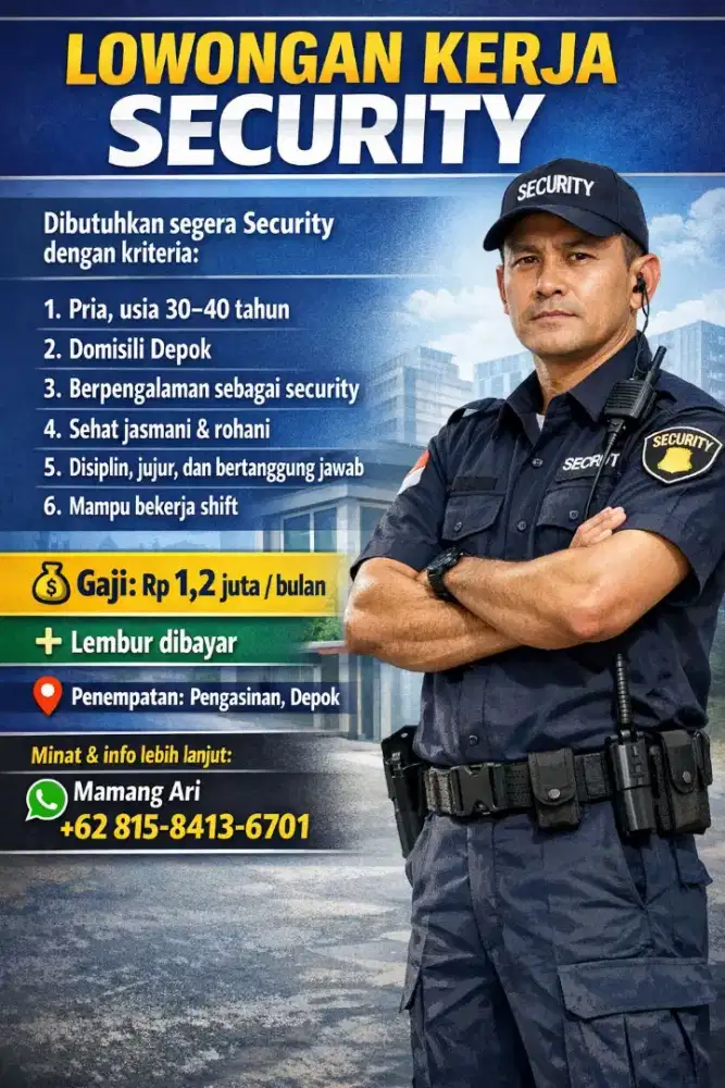 Lowongan untuk Sequrity Perumahan