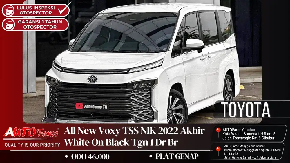 Toyota Voxy Sunroof + Moonroof Pemk 2022 Tgn 1 Dr Br Black On Black NI