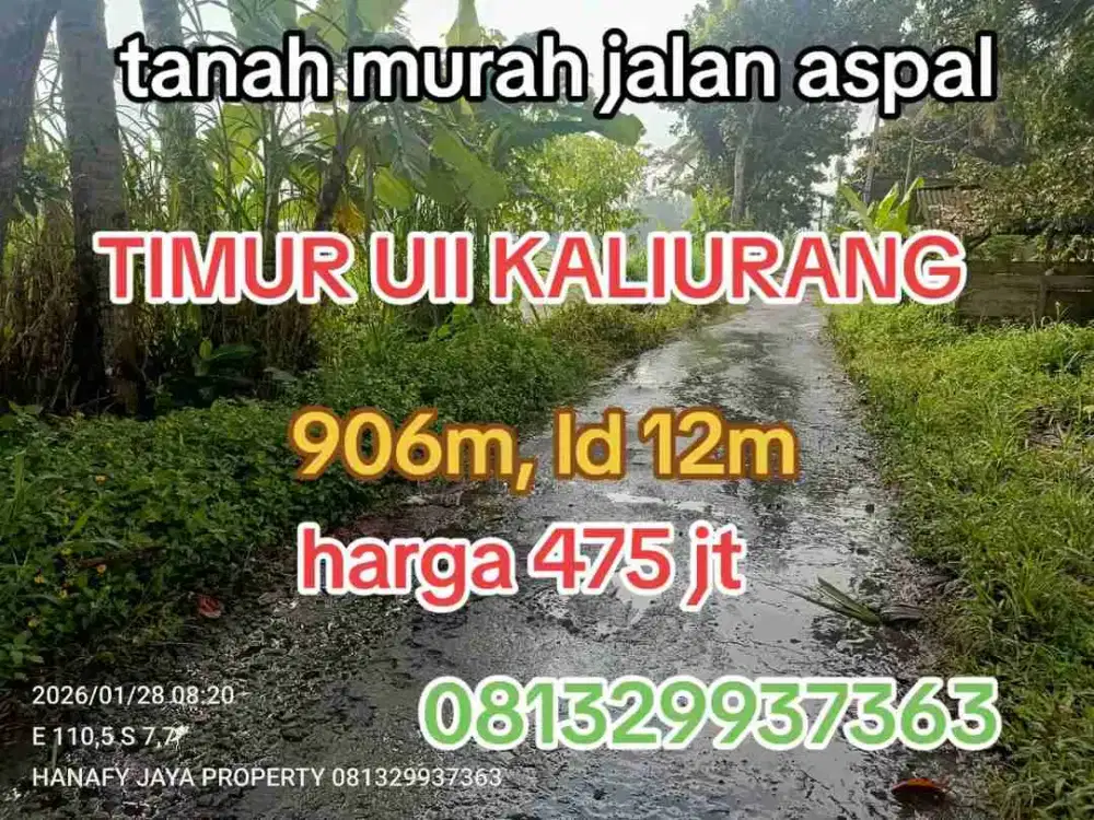 tanah super murah timur kampus UII KALIURANG JOGJA