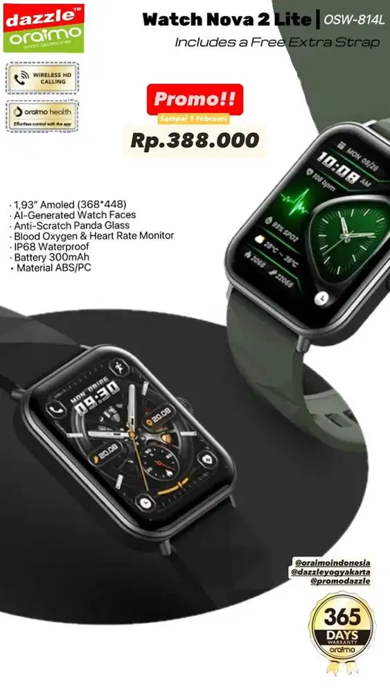 Smartwatch Oraimo Amoled Watch Nova 2 Lite OSW-814L