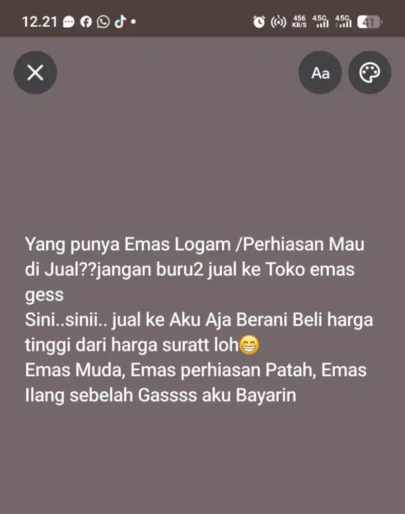 terima jual mas patah /tanpa surat dengan harga tinggi