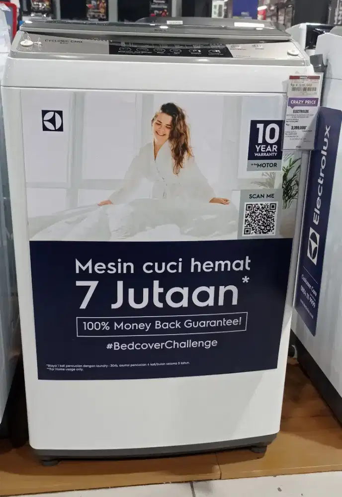 ELECTROLUX W.MACHINE TOP LOAD 8.5KG EWT8588H1WB