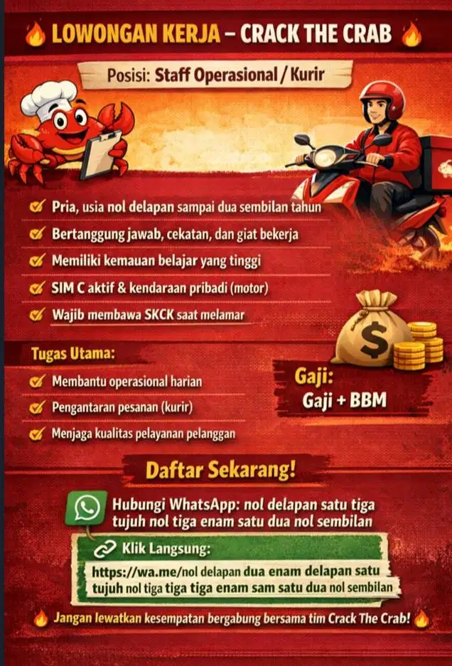 LOWONGAN KERJA BUTUH CEPAT !