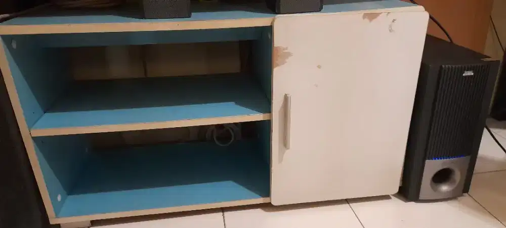 Rak anak - biru putih - papan partikel