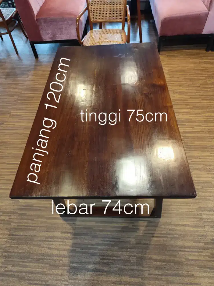 meja makan minimalis kayu mahoni