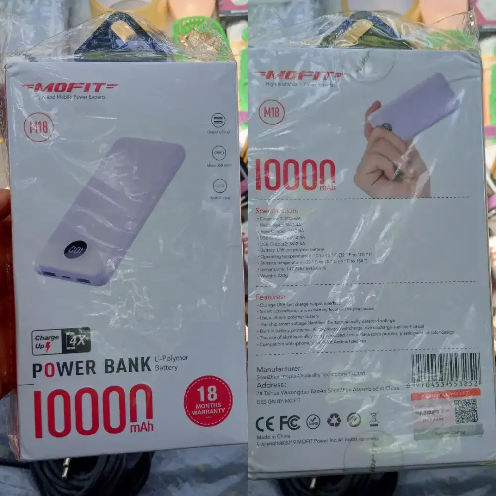 Cuma 79rebu Powerbank Mofit 10.000mAh baru garansi resmi