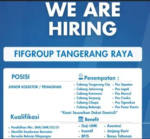 Loker 2026 Junior Kolektor Tangerang