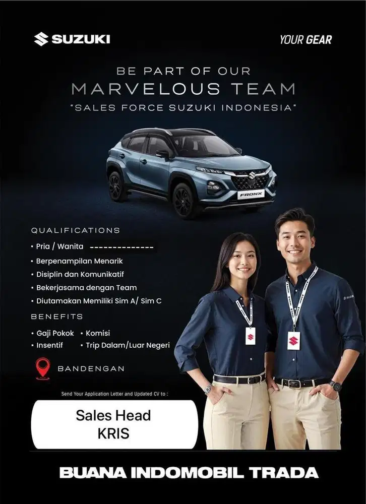 Di butuhkan sales mobil suzuki