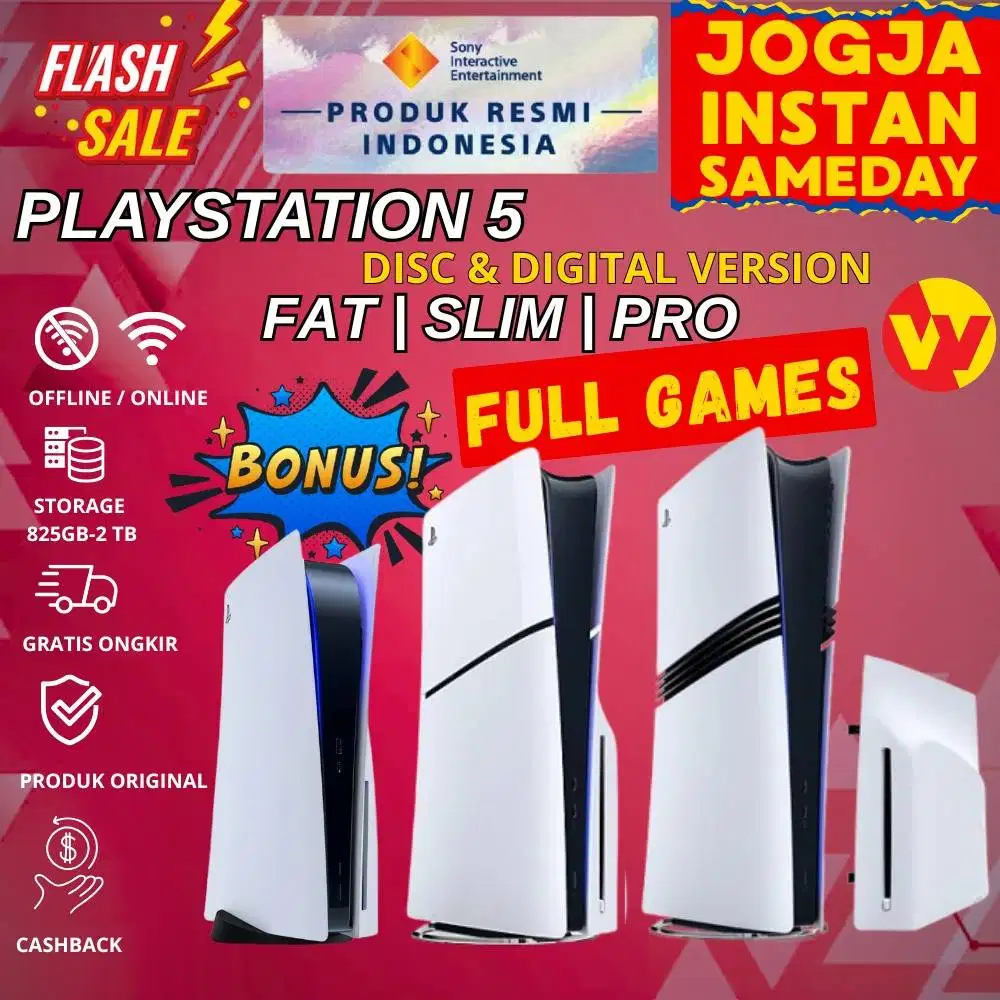 SONY PS5 Disc/Digital GARANSI RESMI SONY INDONESIA PS 5 Bonus Game