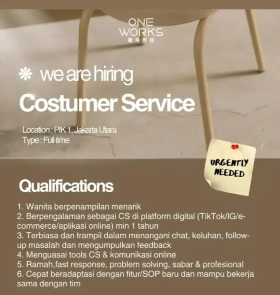 Loker Customer Service Salon