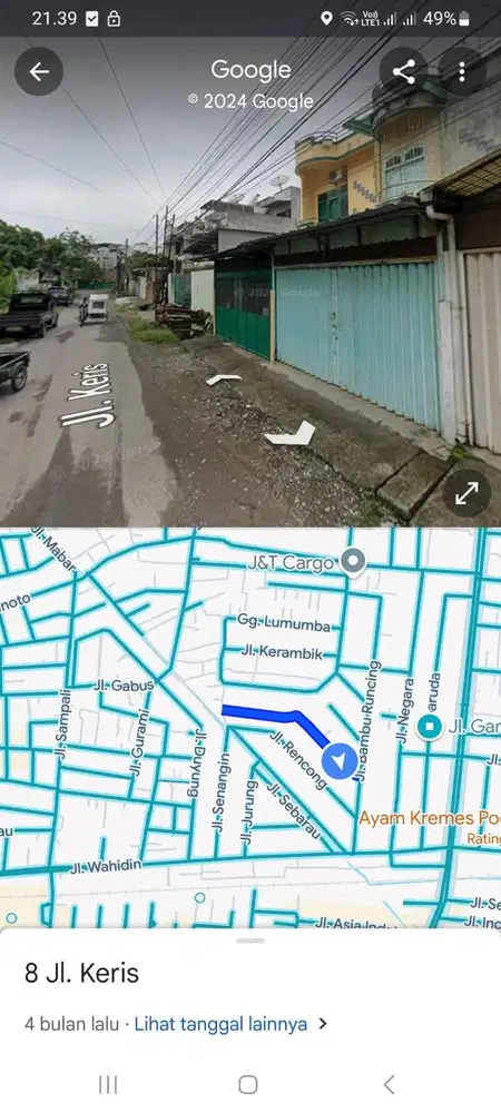 Rumah Tinggal 2.5Lantai Daerah Wahidin Jl Keris SHM Jual Harga NJOP