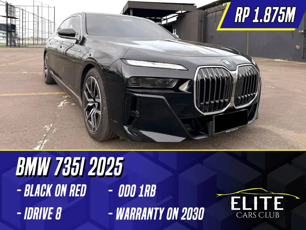 BMW 735i 2025 NIK 2024 Black on Burgundy Hitam M Sport 735 i MSport