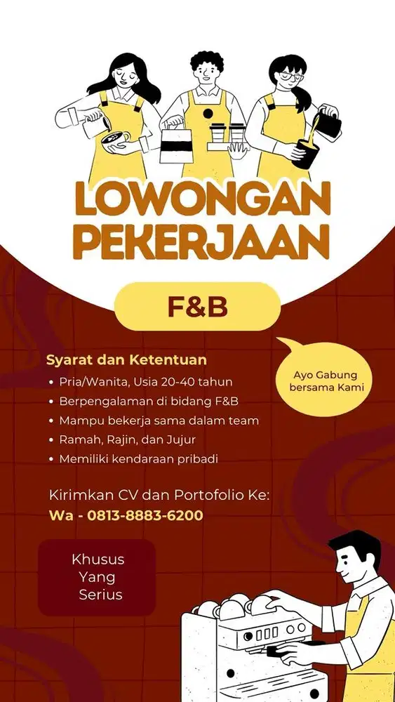 Lowongan Kerja F&B