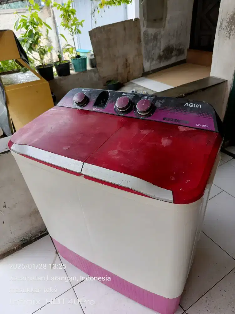 Mesin cuci merek AQUA HIJAB SERIES 8kg normal Joss tinggal pake bosku.