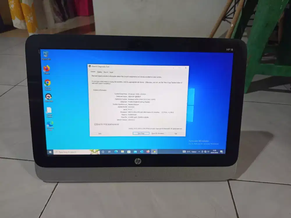Desktop HP aio amd