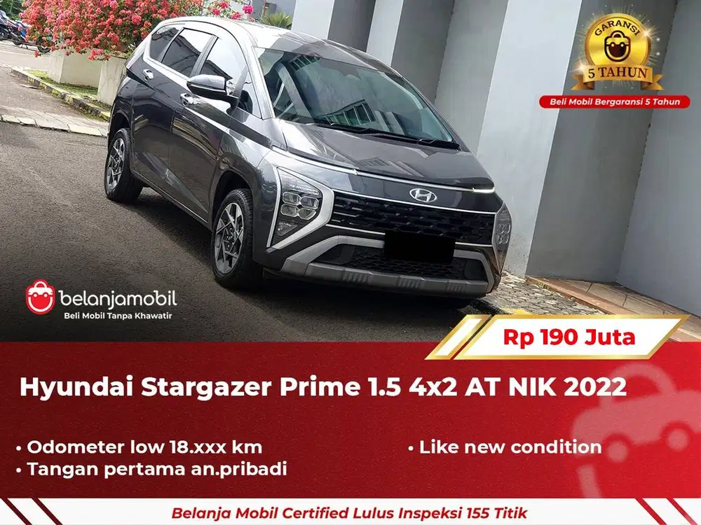 [ GARANSI 5TH ] Hyundai Stargazer Prime 1.5 4x2 AT 2022 2023