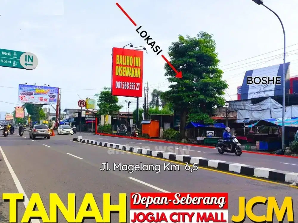 Tanah BagusJogja depan JCM Jl.MAGELANG Km 6,5 Lt 2325 m2 ld 22 m SHM