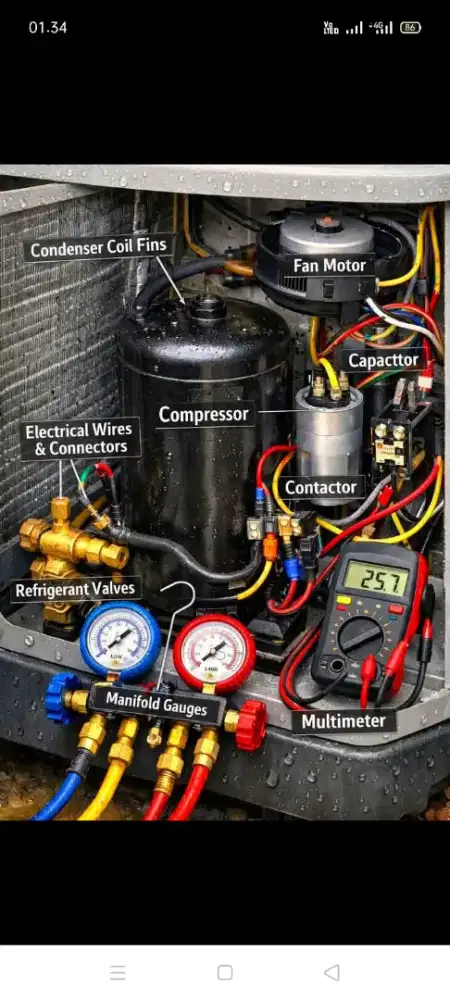 Jasa servis AC kulkas mesin cuci kompa air dll bergaransi