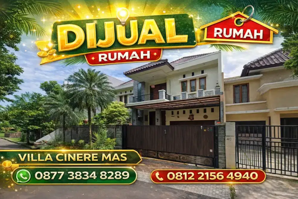 DIJUAL RUMAH LUAS 387 m² – VILLA CINERE MAS
6 KAMAR | SHM | SIAP HUNI