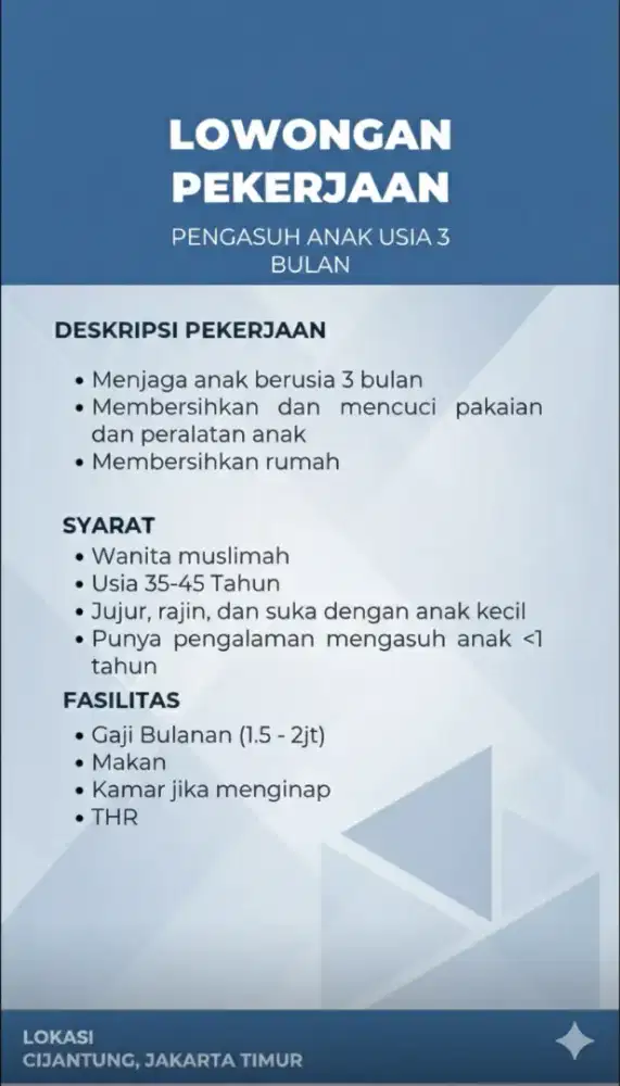 Pengasuh anak usia 3 bulan