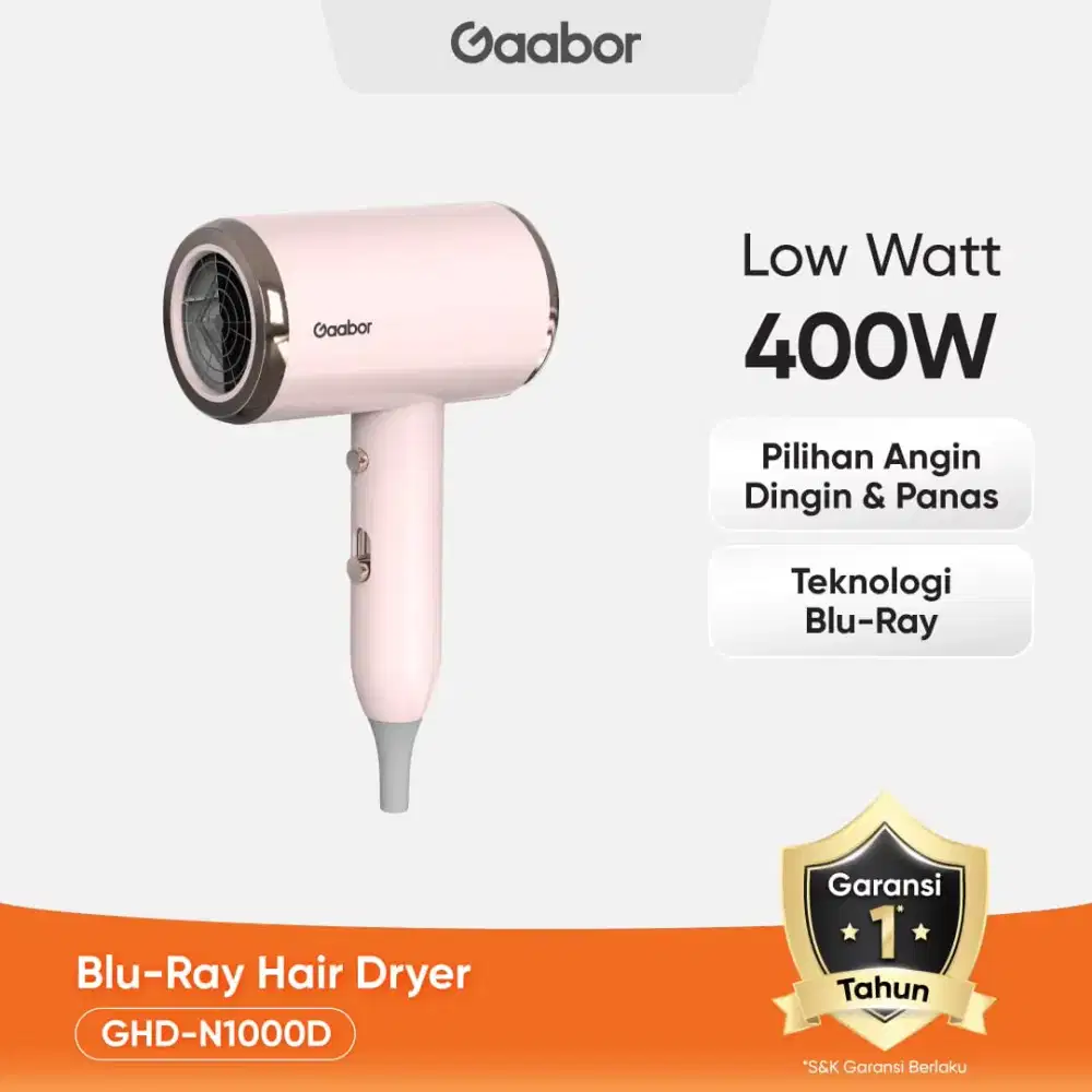 Gaabor Hair Dryer GHDN1000D Low 400w 2in1 Panas Dingin Garansi Resmi