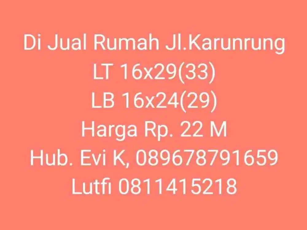 Dijual Rumah tua di Jl. Karunrung Makassar