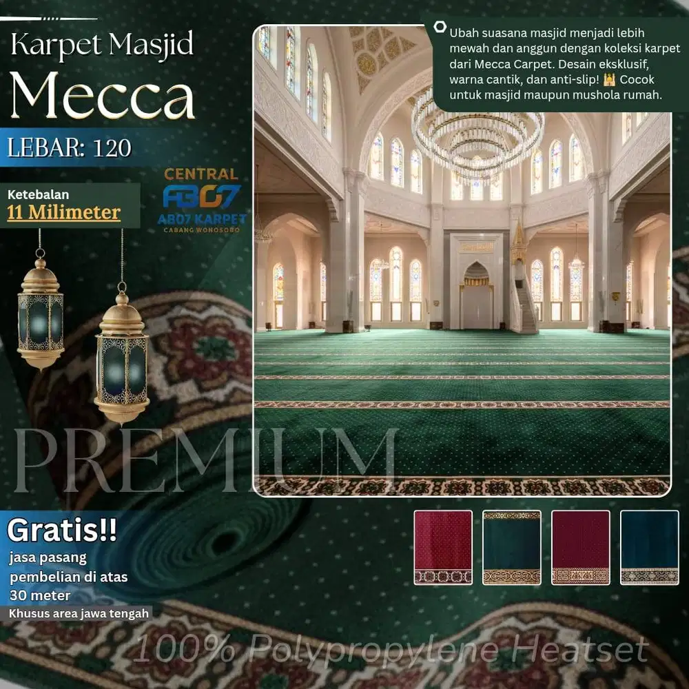 Karpet Masjid Mecca Lebar 120 .Kelembutan Ibadah dalam Kemewahan