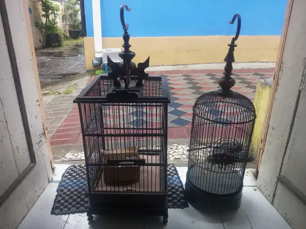 Borongan 2 sangkar buat burung kecil.