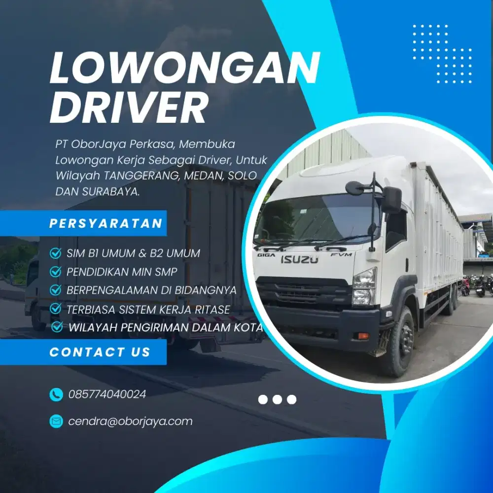 Lowongan kerja Driver B2 Umum