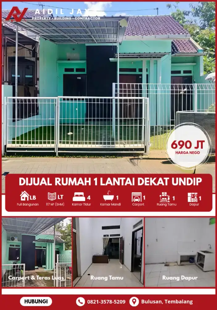 Rumah Murah Strategis Tembalang Atas Dekat UNDIP