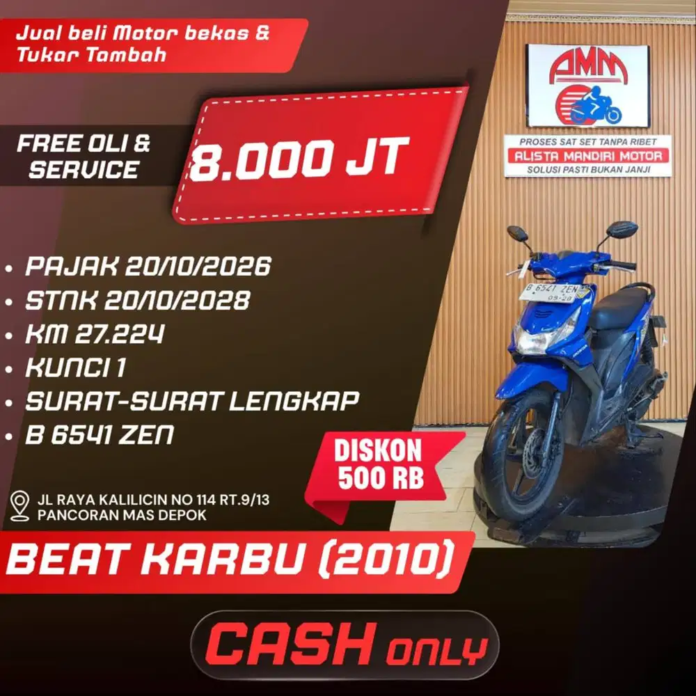 BEAT KARBU 2010 PAJAK HIDUP CC 0% KREDIVO TOKPEDIA SPAYLATER INDODANA