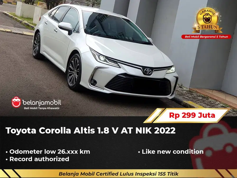 [ GARANSI 5TH ] Toyota Corolla Altis 1.8 V AT 2022/2023