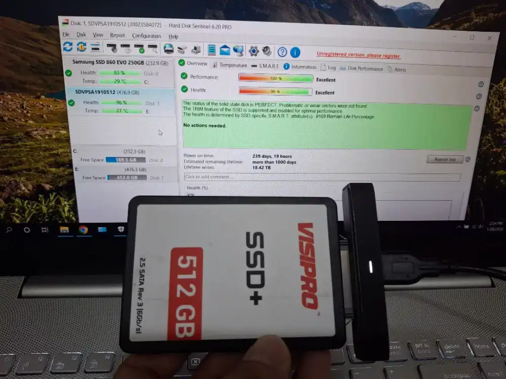 SSD 2.5inch Visipro 512GB Normal Sehat EX Copotan