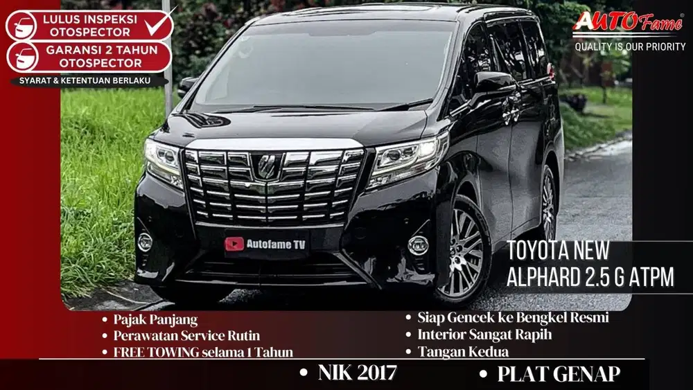 Toyota New Alphard 2.5 G ATPM NIK 2017 Black On Beige