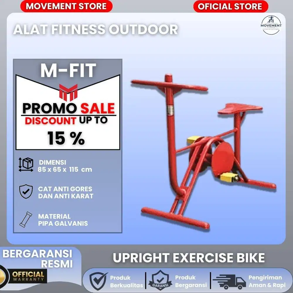 ALAT FITNESS OUTDOOR TAHAN CUACA UPRIGHT EXERCISE BIKE BERGARANSI