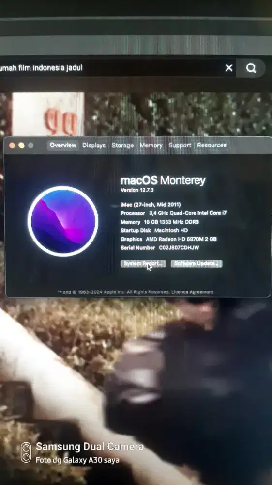 iMaC 27 Core i7 vga 2GB ram 16Gb HDD 6TB SSD 120Gb