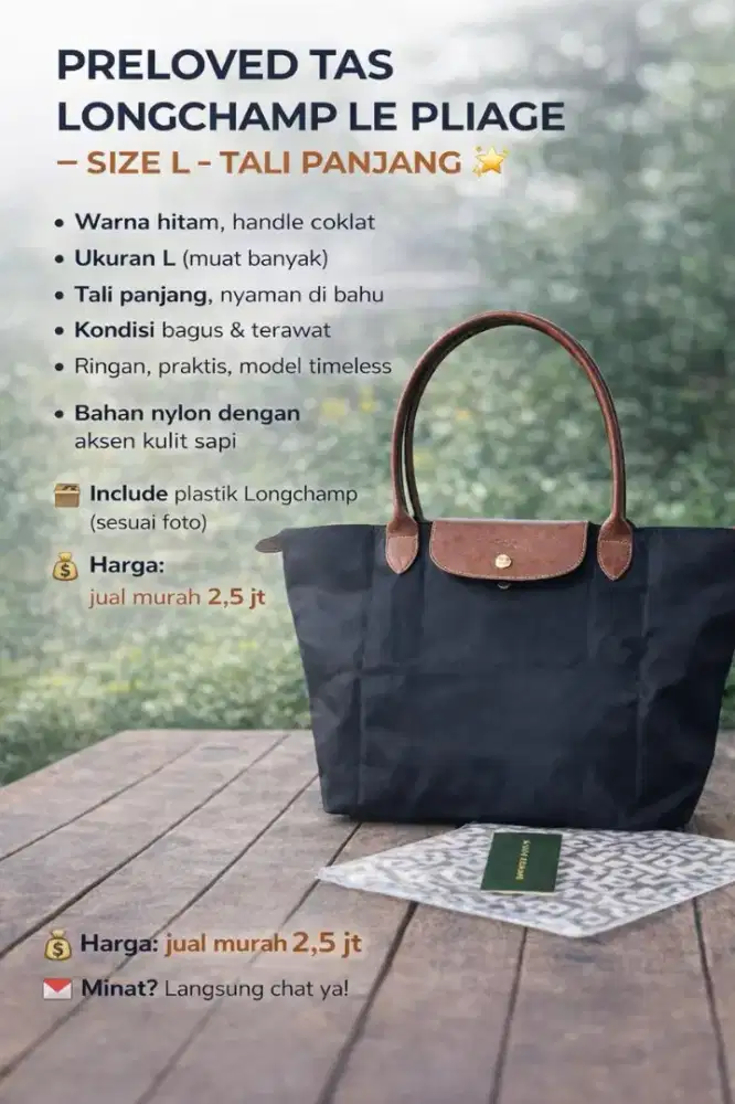 Preloves tas Longchamp LE PLIAGE SIZE L - Tali Panjang