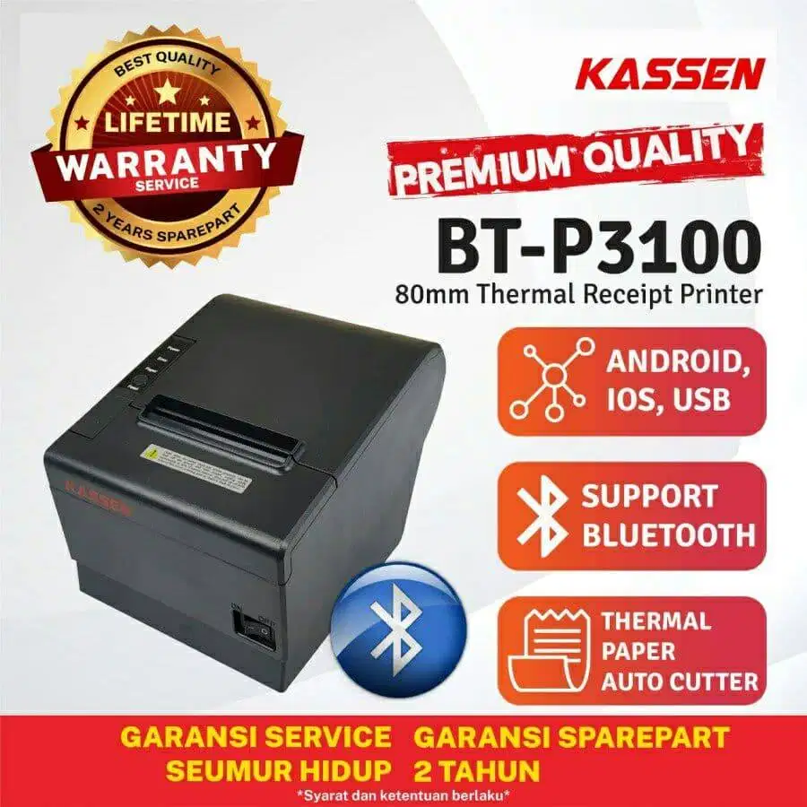 KASSEN BTP3100 BT | PRINTER KASIR BLUETOOTH AUTOCUTTER