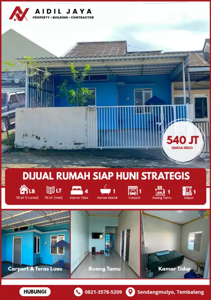 Rumah Murah Siap Huni Dekat Pasar Sendangmulyo Tembalang