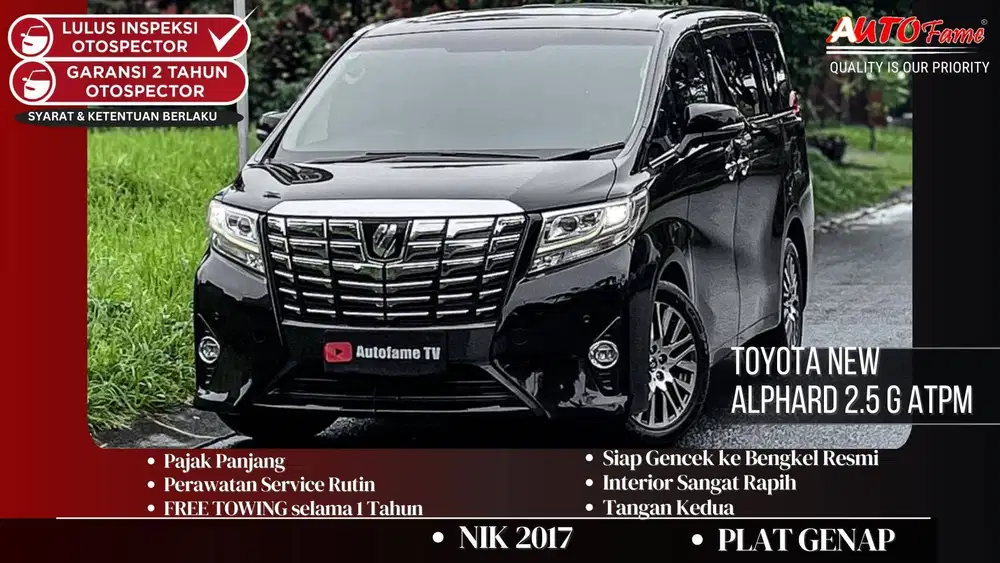 Toyota New Alphard 2.5 G ATPM NIK 2017 Black On Beige